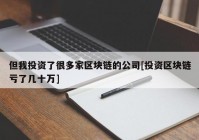 但我投资了很多家区块链的公司[投资区块链亏了几十万]